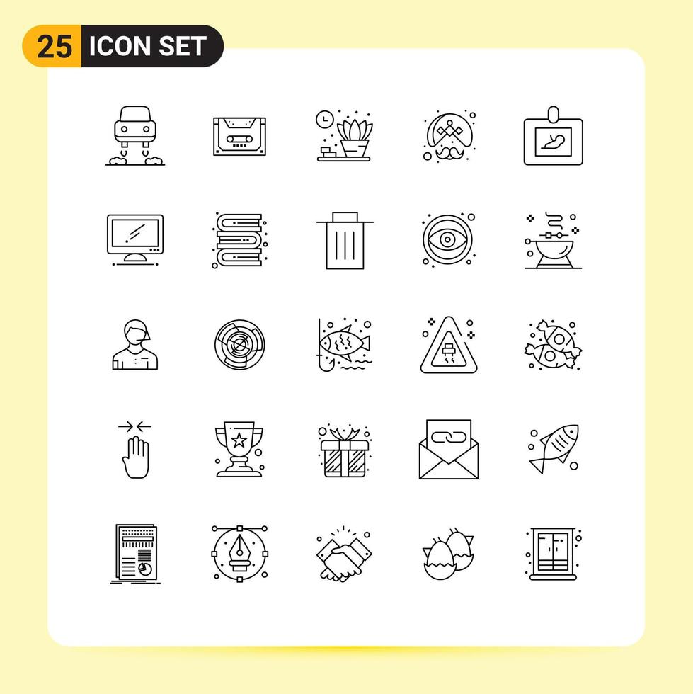 Editable Vector Line Pack of 25 Simple Lines of diagnostics wearing home turban man Editable Vector Design Elements