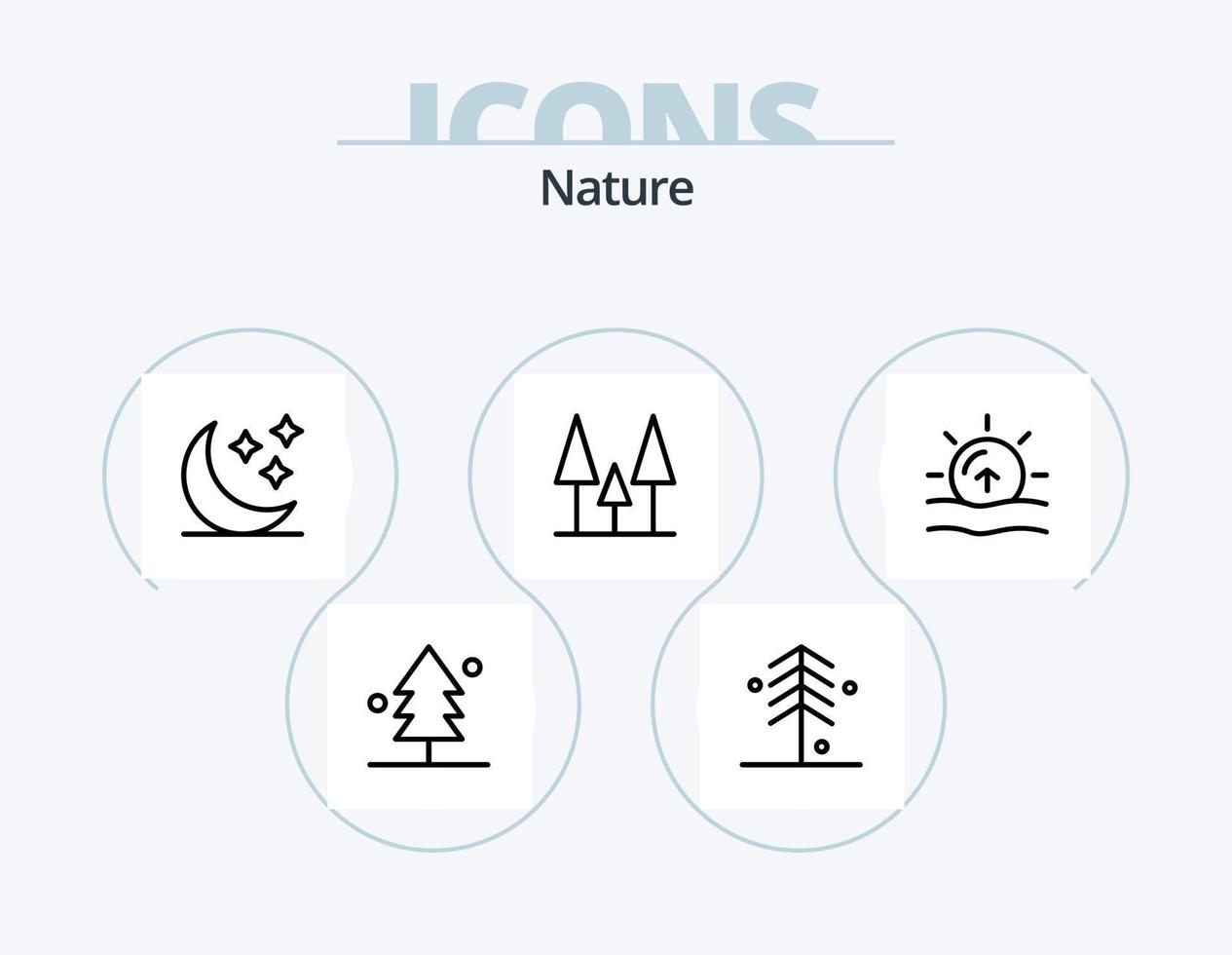 paquete de iconos de línea natural 5 diseño de iconos. . . subir. naturaleza. árbol vector