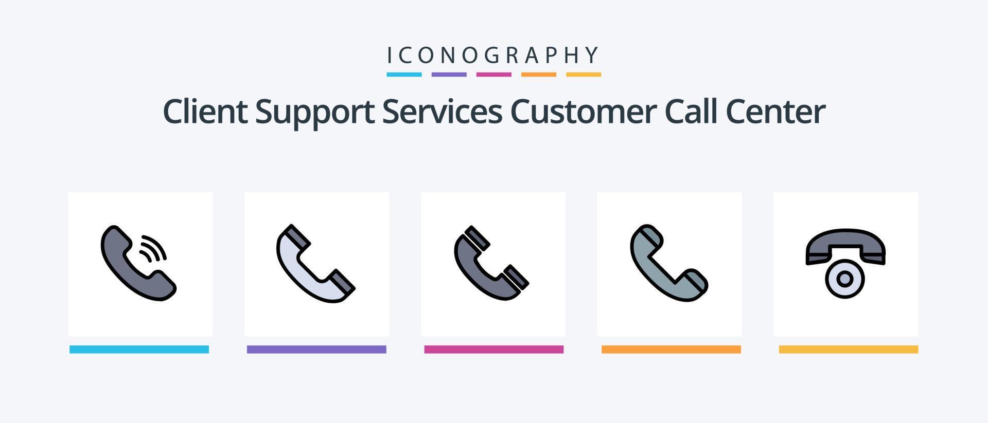 Call Line Filled 5 Icon Pack Including phone. call. ring. telephone