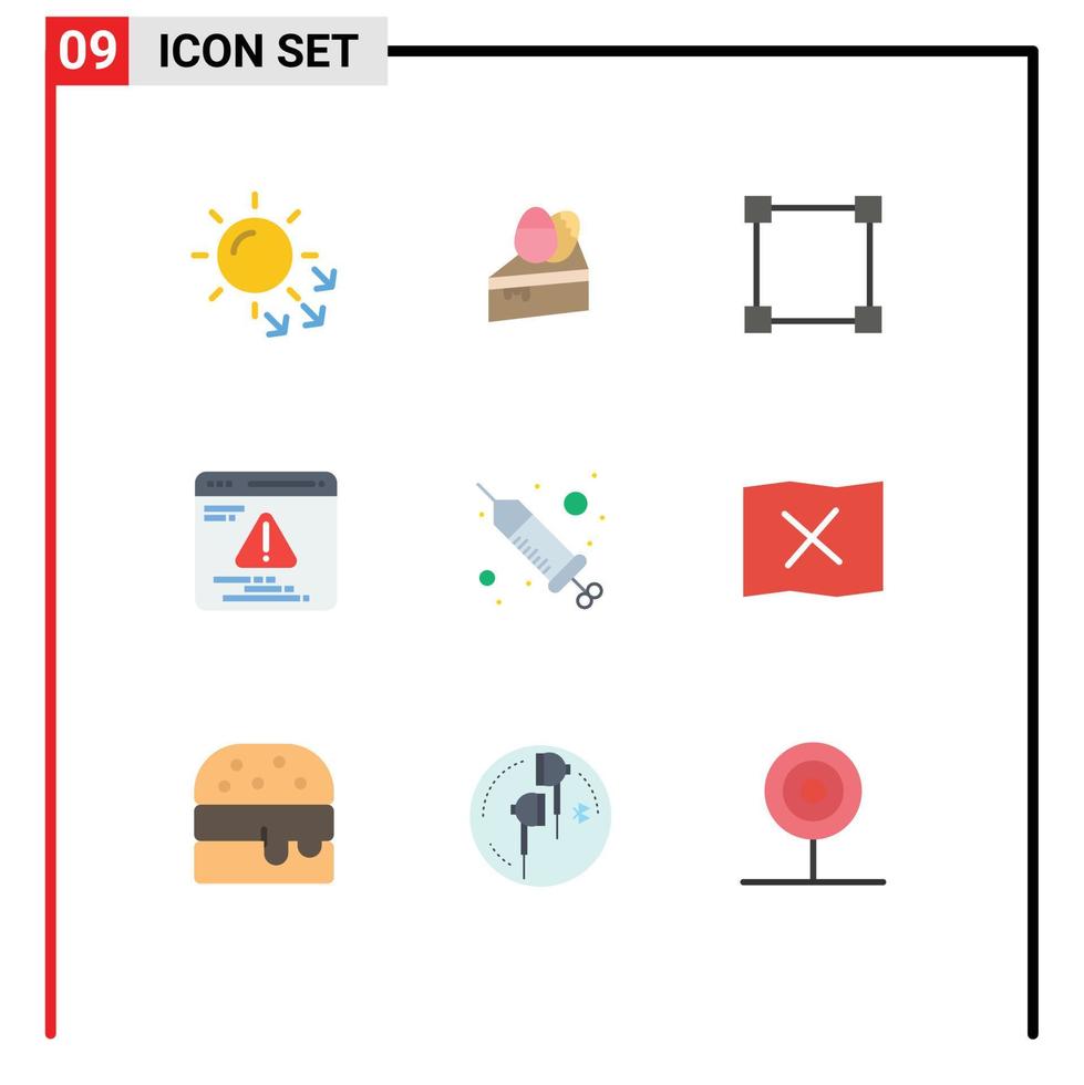 Modern Set of 9 Flat Colors Pictograph of spa injection path drop web Editable Vector Design Elements