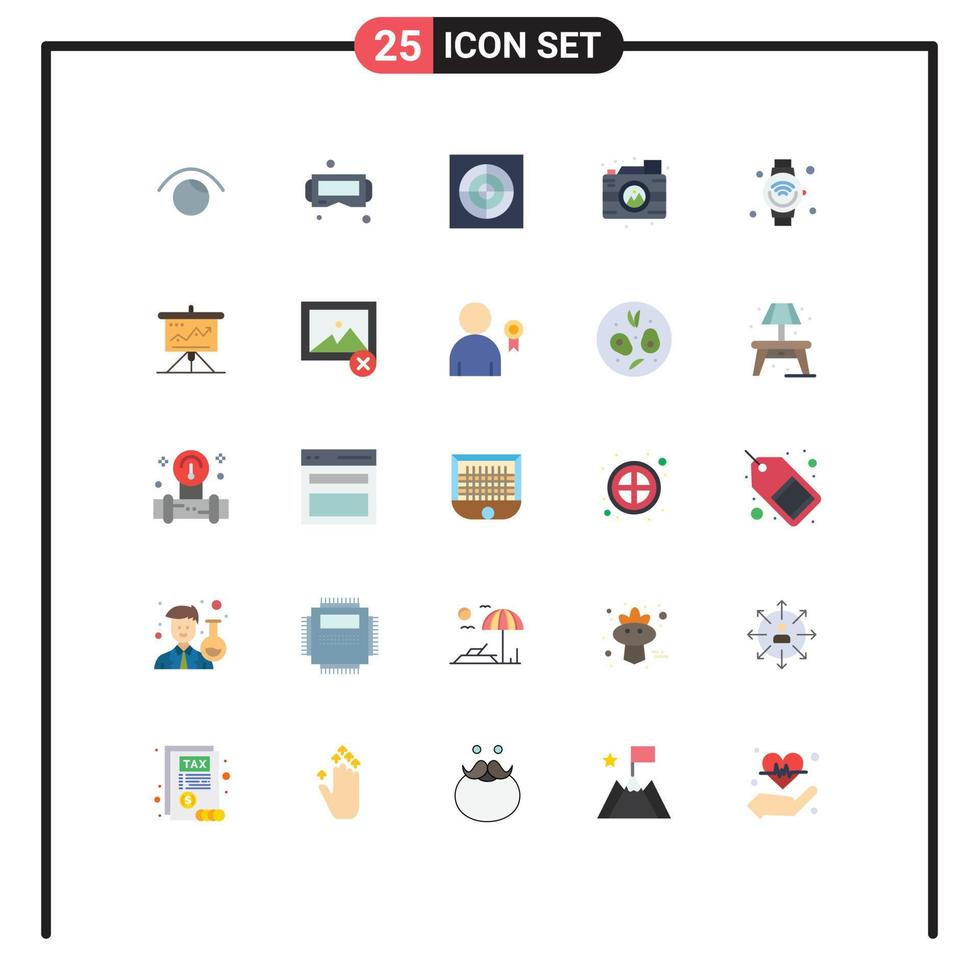 Set of 25 Modern UI Icons Symbols Signs for internet of things smart watch bathroom image process Editable Vector Design Elements
