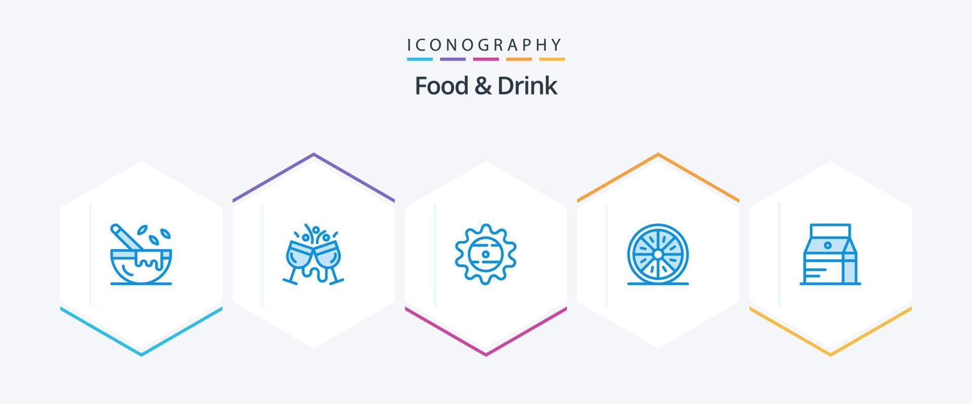 Food And Drink 25 Blue icon pack including fruit. drink. drink. drink vector