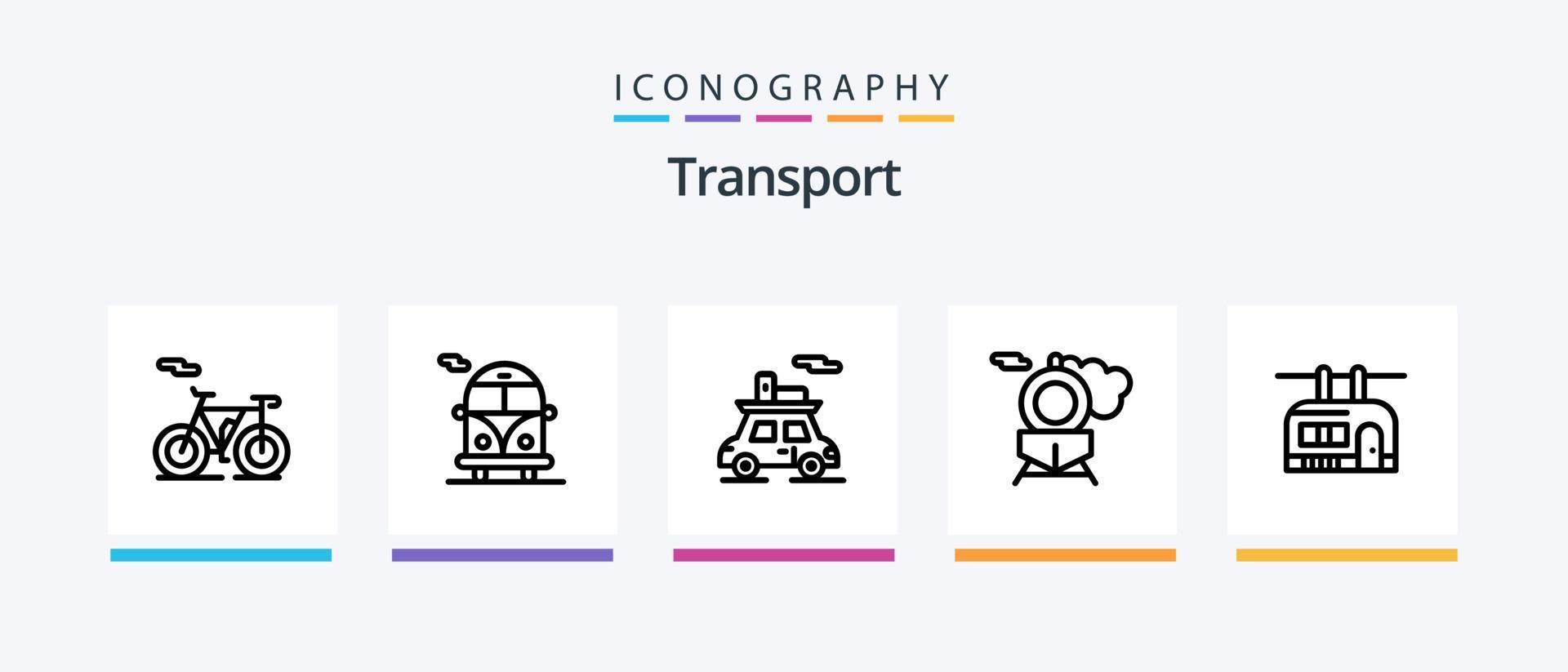 Transport Line 5 Icon Pack Including . transport. transport. motor. Creative Icons Design vector