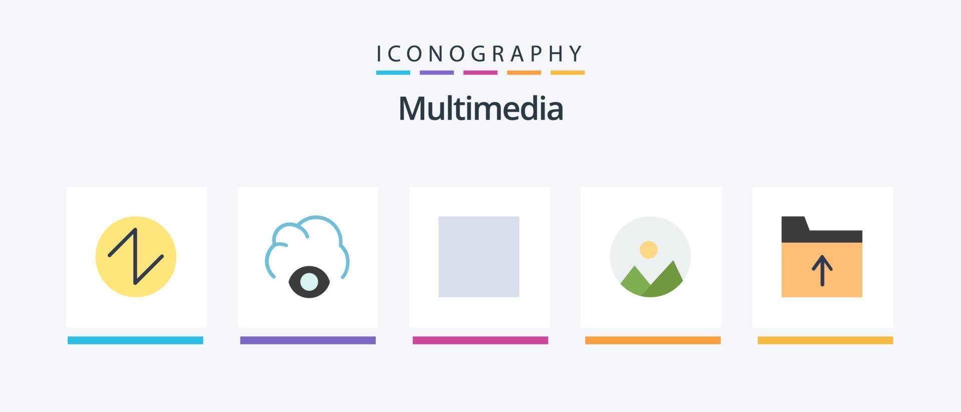 Multimedia Flat 5 Icon Pack Including . folder. multimedia. document. nature. Creative Icons Design vector