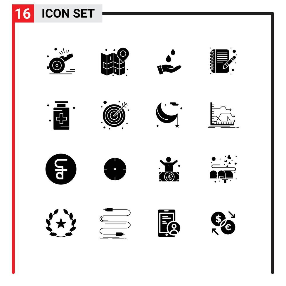 16 Creative Icons Modern Signs and Symbols of anatomy edit navigate book energy Editable Vector Design Elements