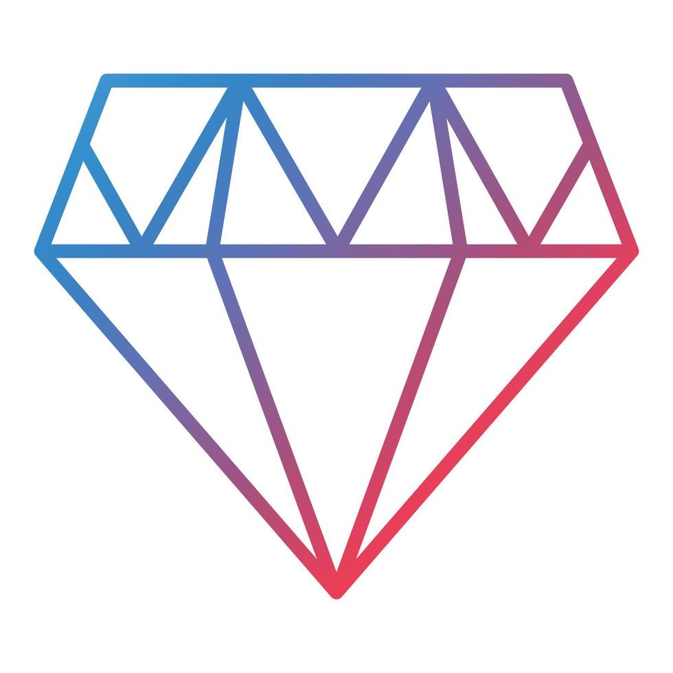 icono de degradado de línea de diamante vector