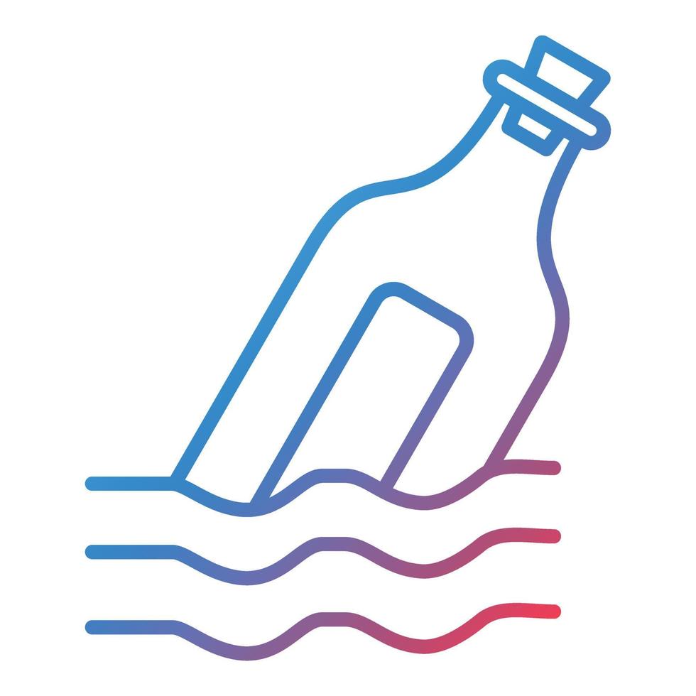 Message in a Bottle Line Gradient Icon vector