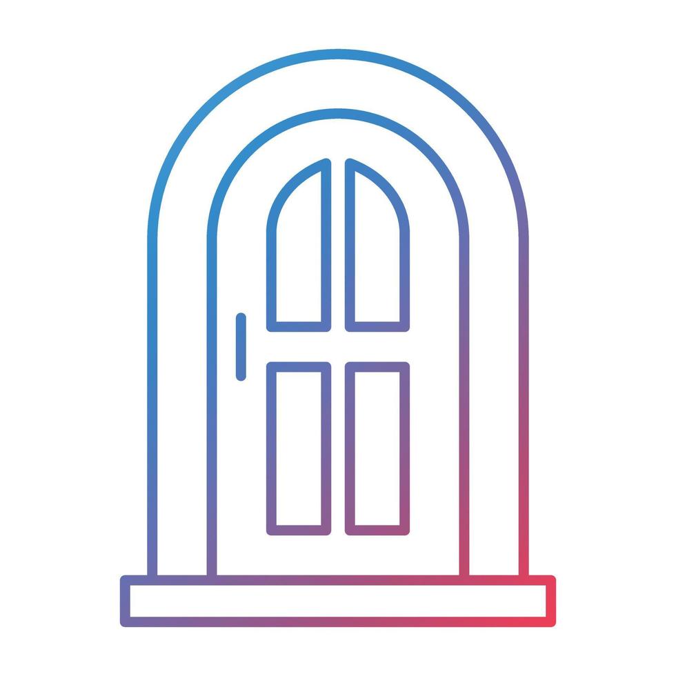 Door Line Gradient Icon vector