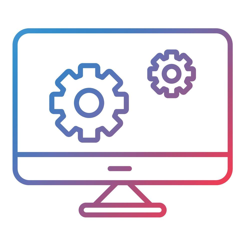 icono de gradiente de línea de ingeniería cad vector