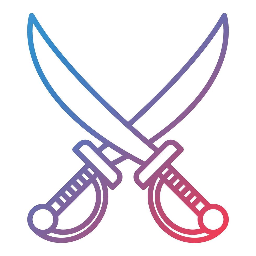 Pirate Knife Line Gradient Icon vector