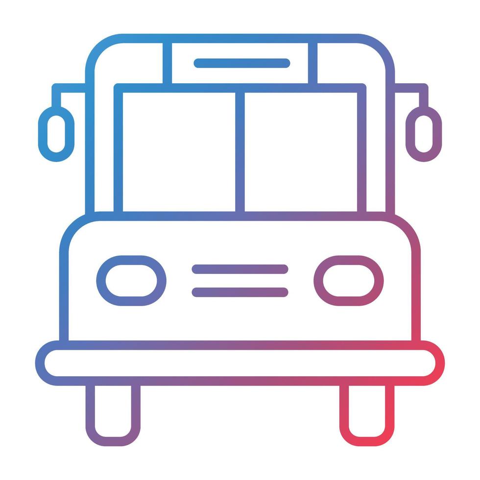 School Bus Line Gradient Icon vector