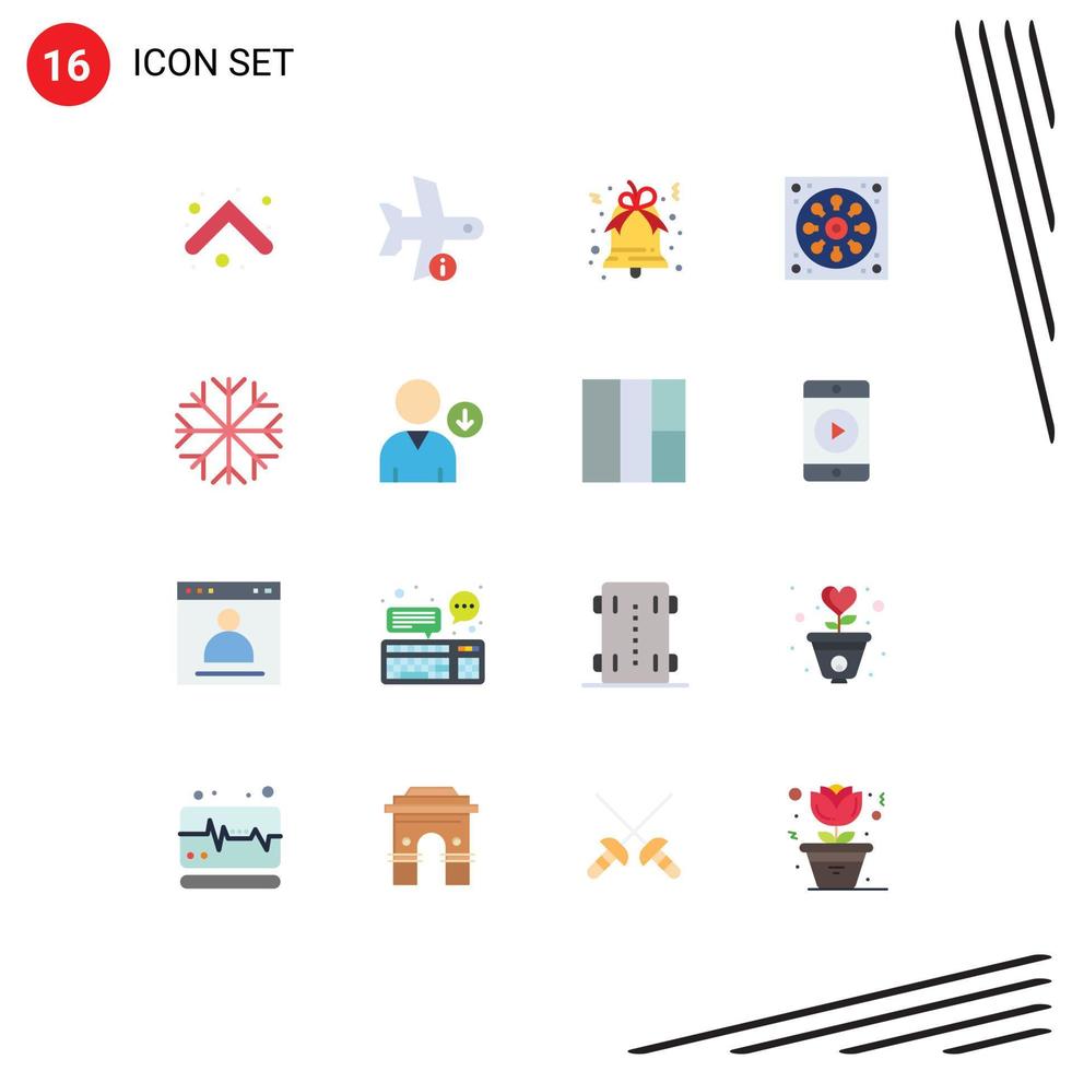 Mobile Interface Flat Color Set of 16 Pictograms of snowflake toilet transportation hole bathroom Editable Pack of Creative Vector Design Elements