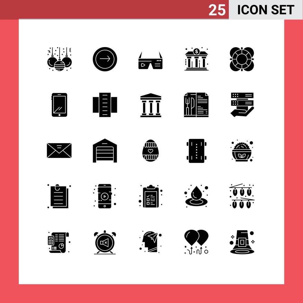 25 iconos creativos signos y símbolos modernos de construcción de finanzas banca informática elementos de diseño vectorial editables de google vector