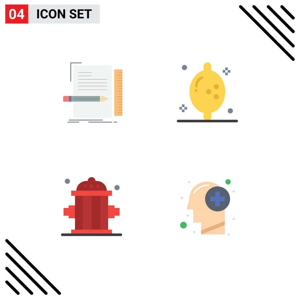 Modern Set of 4 Flat Icons and symbols such as code clipart programming fruit outfit Editable Vector Design Elements