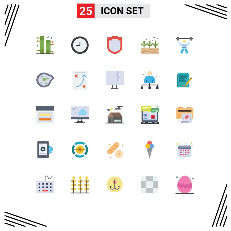 Set of 25 Modern UI Icons Symbols Signs for future gym shield fitness athletics Editable Vector Design Elements