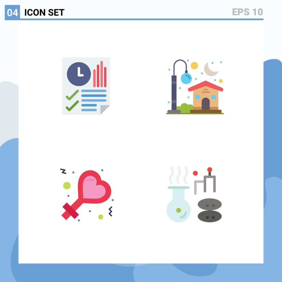 User Interface Pack of 4 Basic Flat Icons of data female report house woman Editable Vector Design Elements