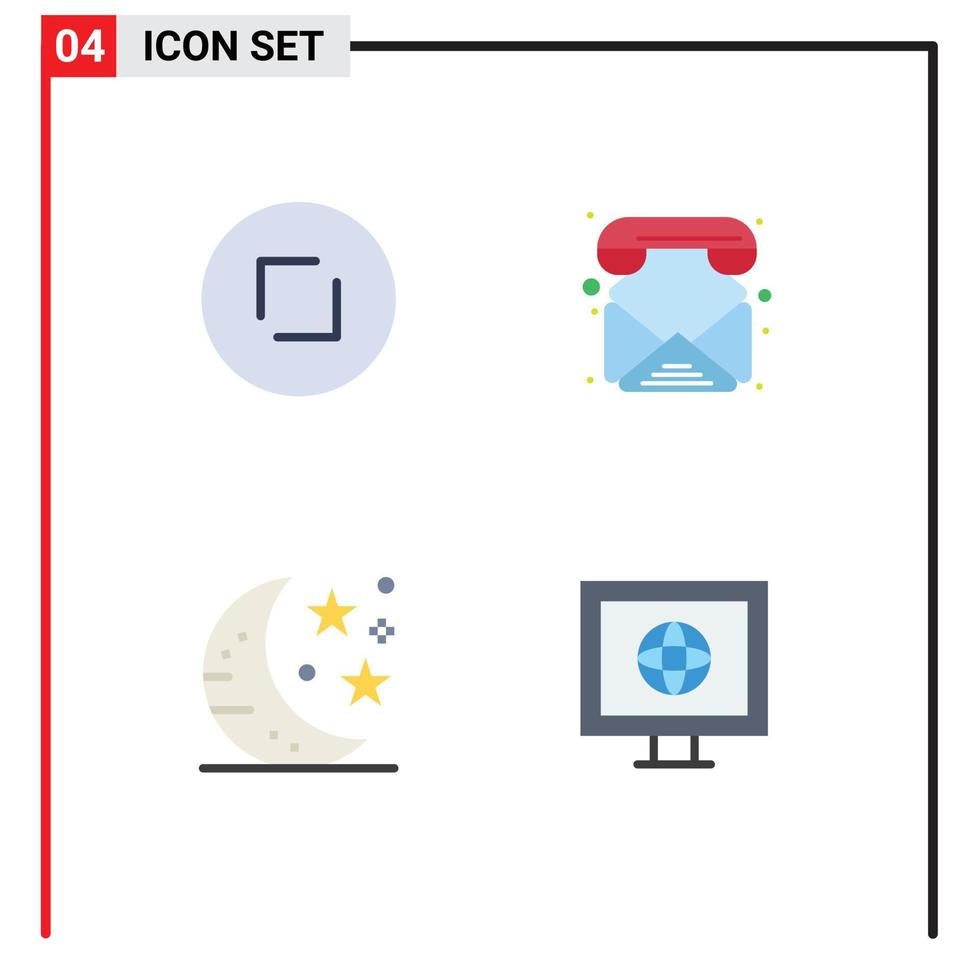 4 Universal Flat Icon Signs Symbols of arrows drink zoom phone party Editable Vector Design Elements