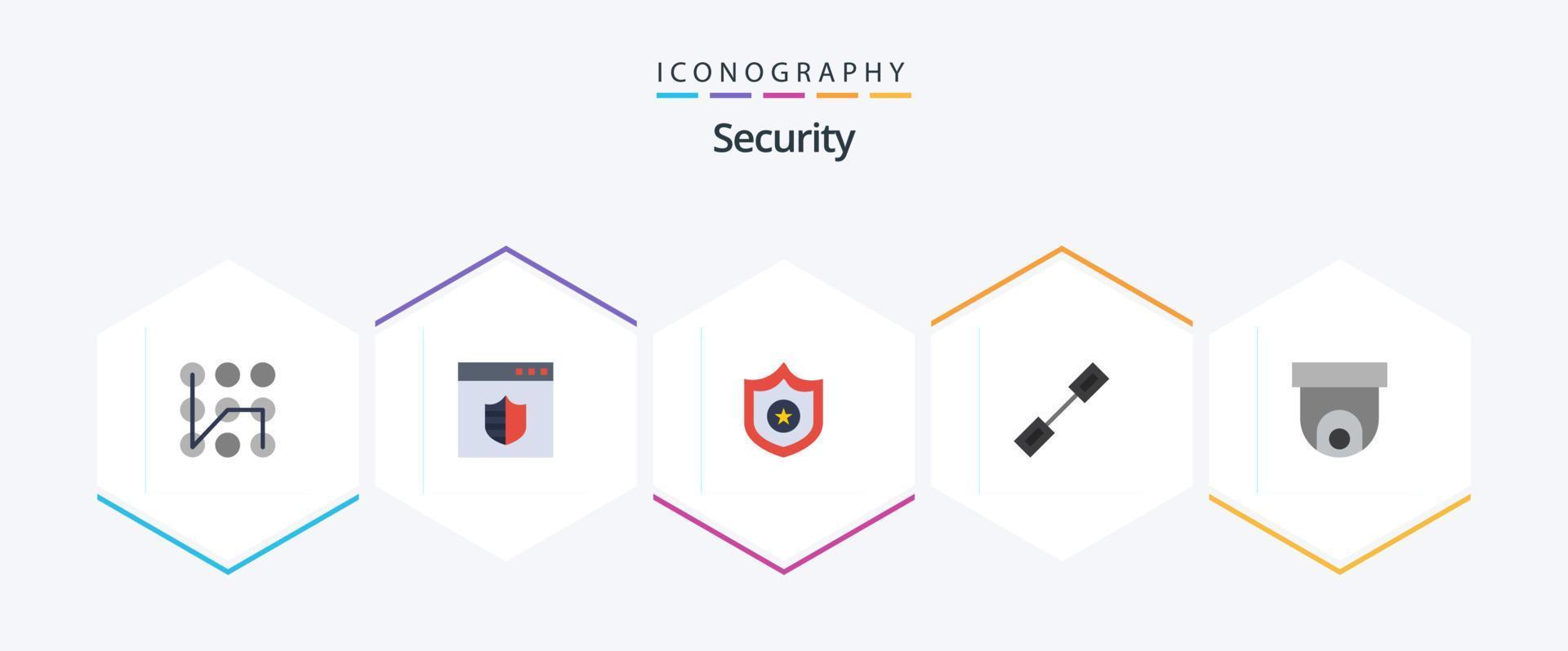 Security 25 Flat icon pack including security camera. camera. police. linked. connection vector