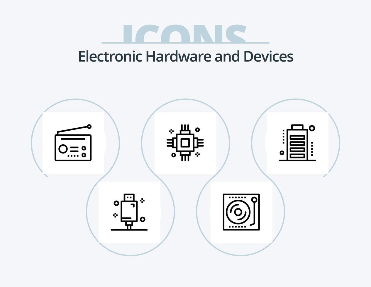 Devices Line Icon Pack 5 Icon Design. admin. connection. signal. bluetooth. devices vector
