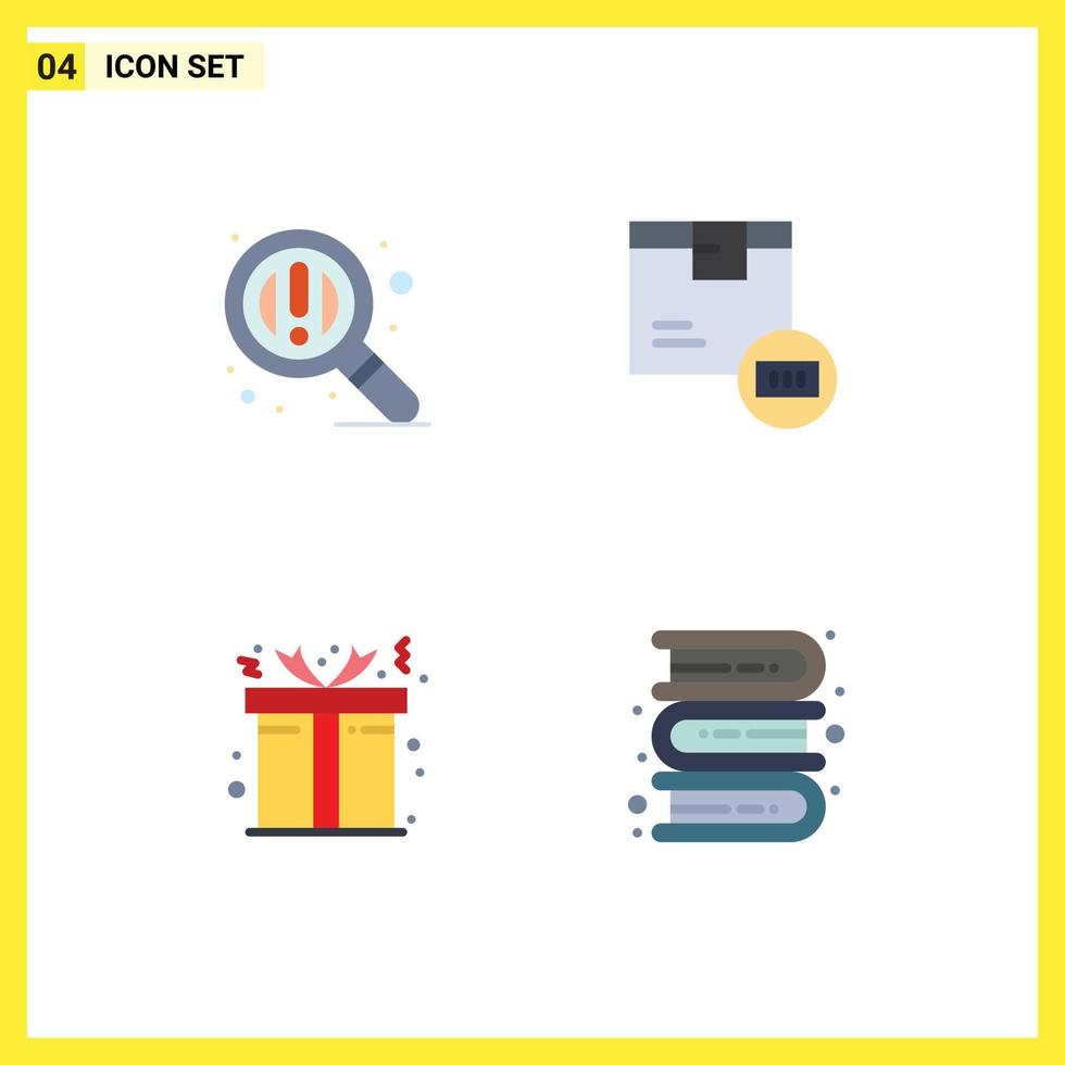 Modern Set of 4 Flat Icons and symbols such as find christmas barcode shipping books Editable Vector Design Elements