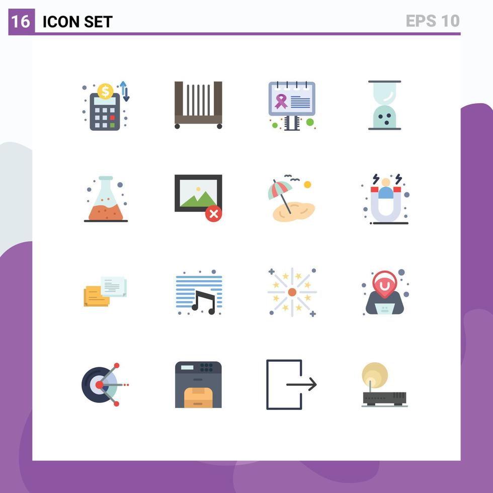 Pictogram Set of 16 Simple Flat Colors of delete tube awareness pollution outline Editable Pack of Creative Vector Design Elements