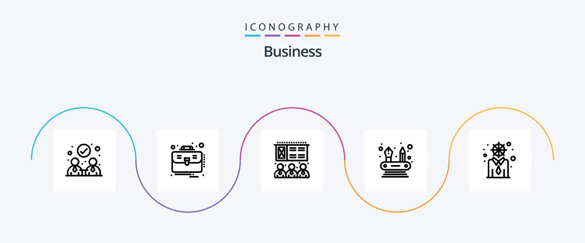 Business Line 5 Icon Pack Including . modern. presentation. development. networking vector