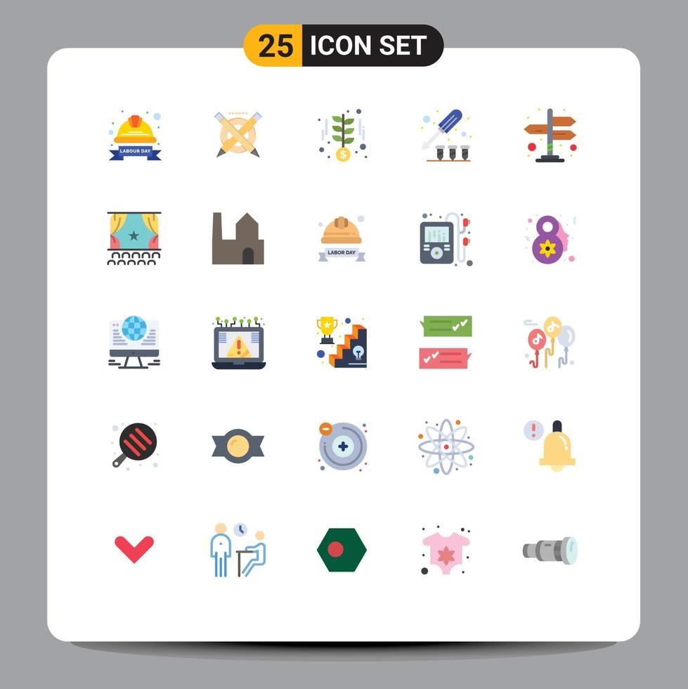 conjunto de 25 iconos de interfaz de usuario modernos símbolos signos para direcciones línea de herramientas tornillo dinero elementos de diseño vectorial editables vector