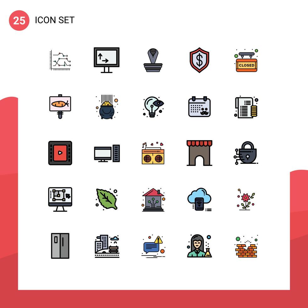 25 Creative Icons Modern Signs and Symbols of technology cyber width cashless king Editable Vector Design Elements