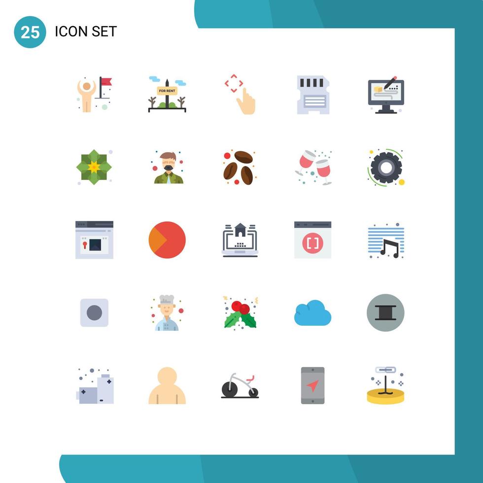 Modern Set of 25 Flat Colors and symbols such as creative memory for rent hardware move Editable Vector Design Elements