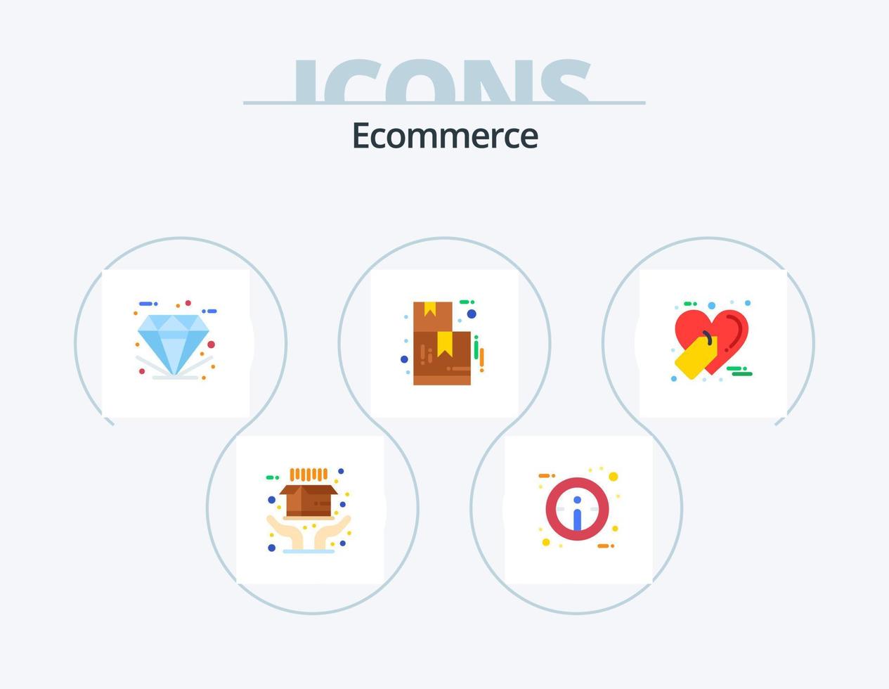 Ecommerce Flat Icon Pack 5 Icon Design. sale tag. favorite. good. ecommerce. ecommerce vector