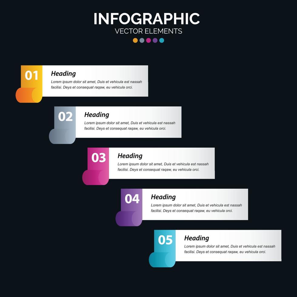 5 Steps Infographics design vector and marketing can be used for workflow layout