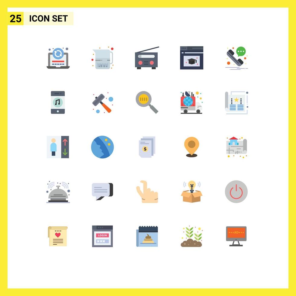25 Flat Color concept for Websites Mobile and Apps sms message device cap web page Editable Vector Design Elements