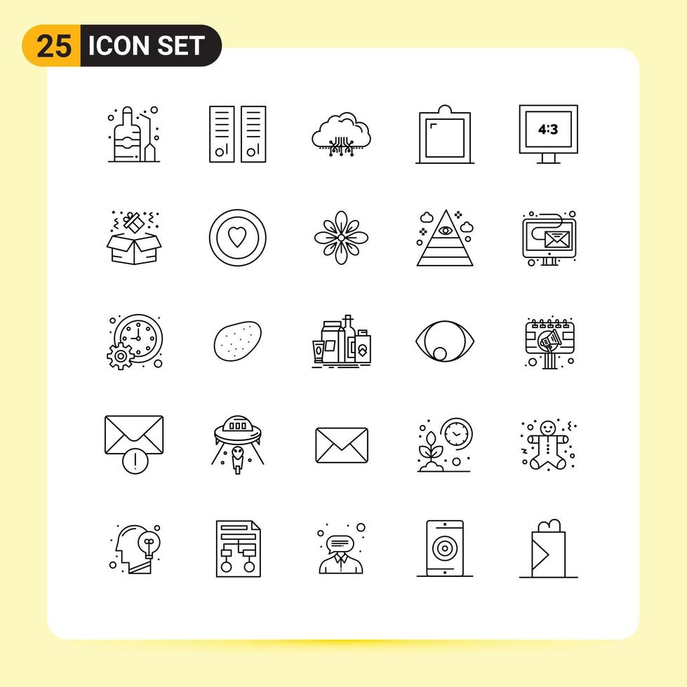 25 Thematic Vector Lines and Editable Symbols of window furniture sport room decor hosting Editable Vector Design Elements