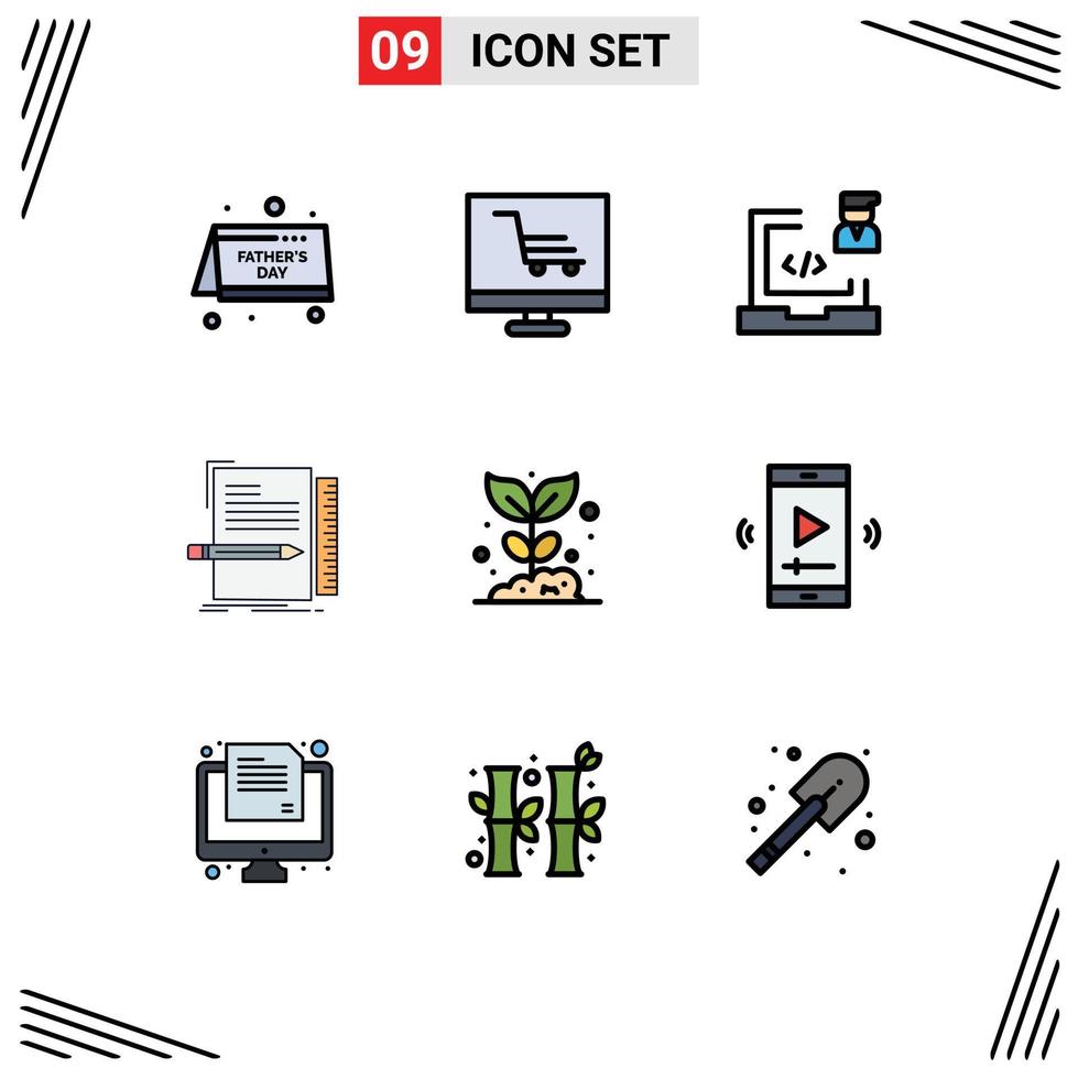 9 Creative Icons Modern Signs and Symbols of script file coding coding programmer Editable Vector Design Elements
