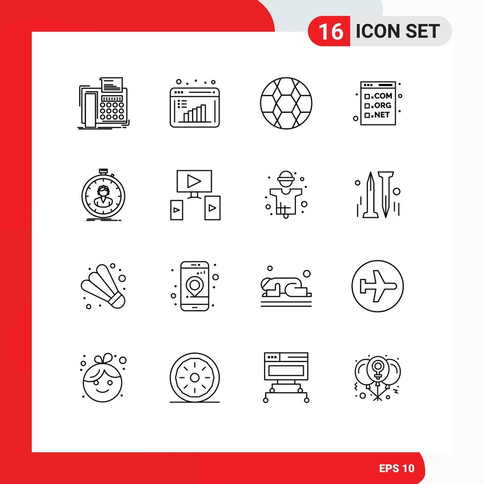 Editable Vector Line Pack of 16 Simple Outlines of programming com data evaluation code sport Editable Vector Design Elements