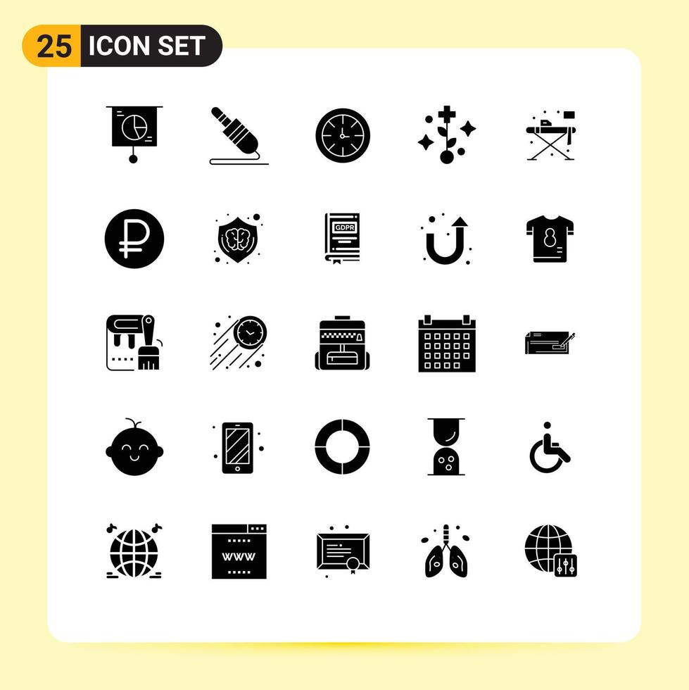 25 Universal Solid Glyphs Set for Web and Mobile Applications living tree technology healthcare global Editable Vector Design Elements