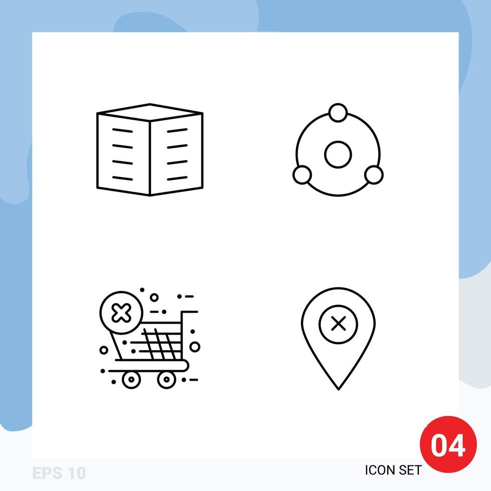 Universal Icon Symbols Group of 4 Modern Filledline Flat Colors of apartments checkout housing society coin store Editable Vector Design Elements