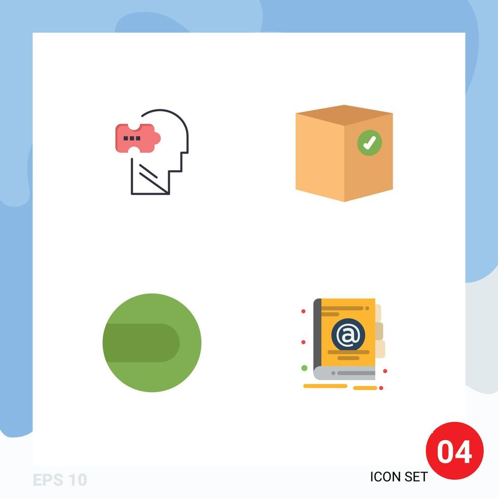 Modern Set of 4 Flat Icons and symbols such as logic ball solving commerce sport Editable Vector Design Elements