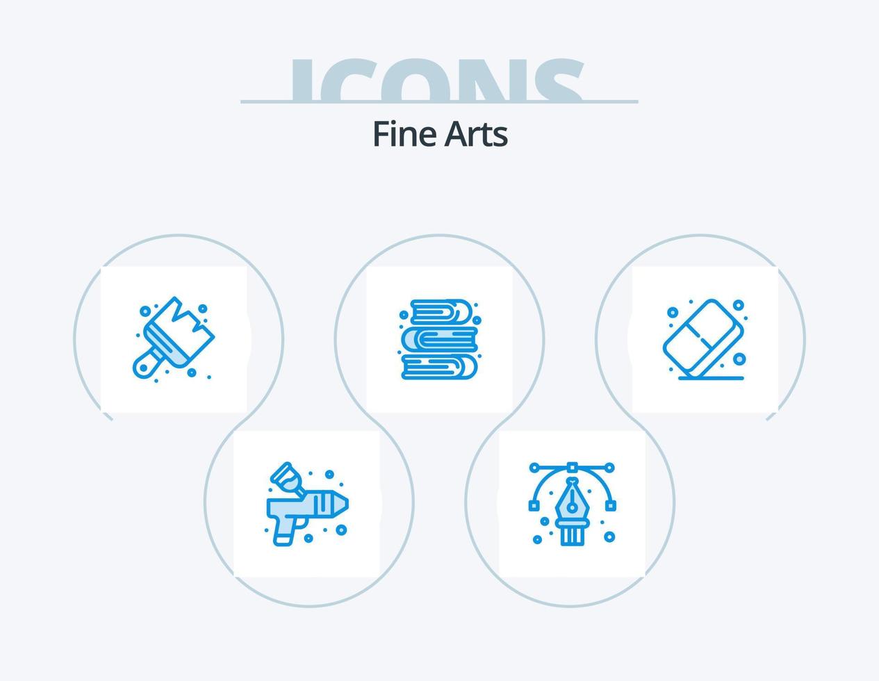 Fine Arts Blue Icon Pack 5 Icon Design. arts. book. art. paint. art vector