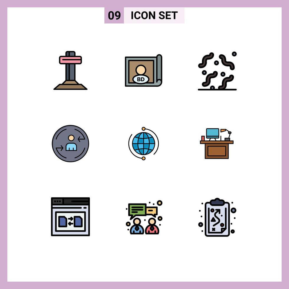 Set of 9 Modern UI Icons Symbols Signs for business marketing halloween digital peturning Editable Vector Design Elements