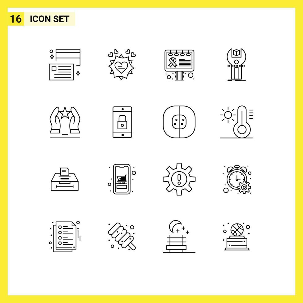 Mobile Interface Outline Set of 16 Pictograms of programming ...