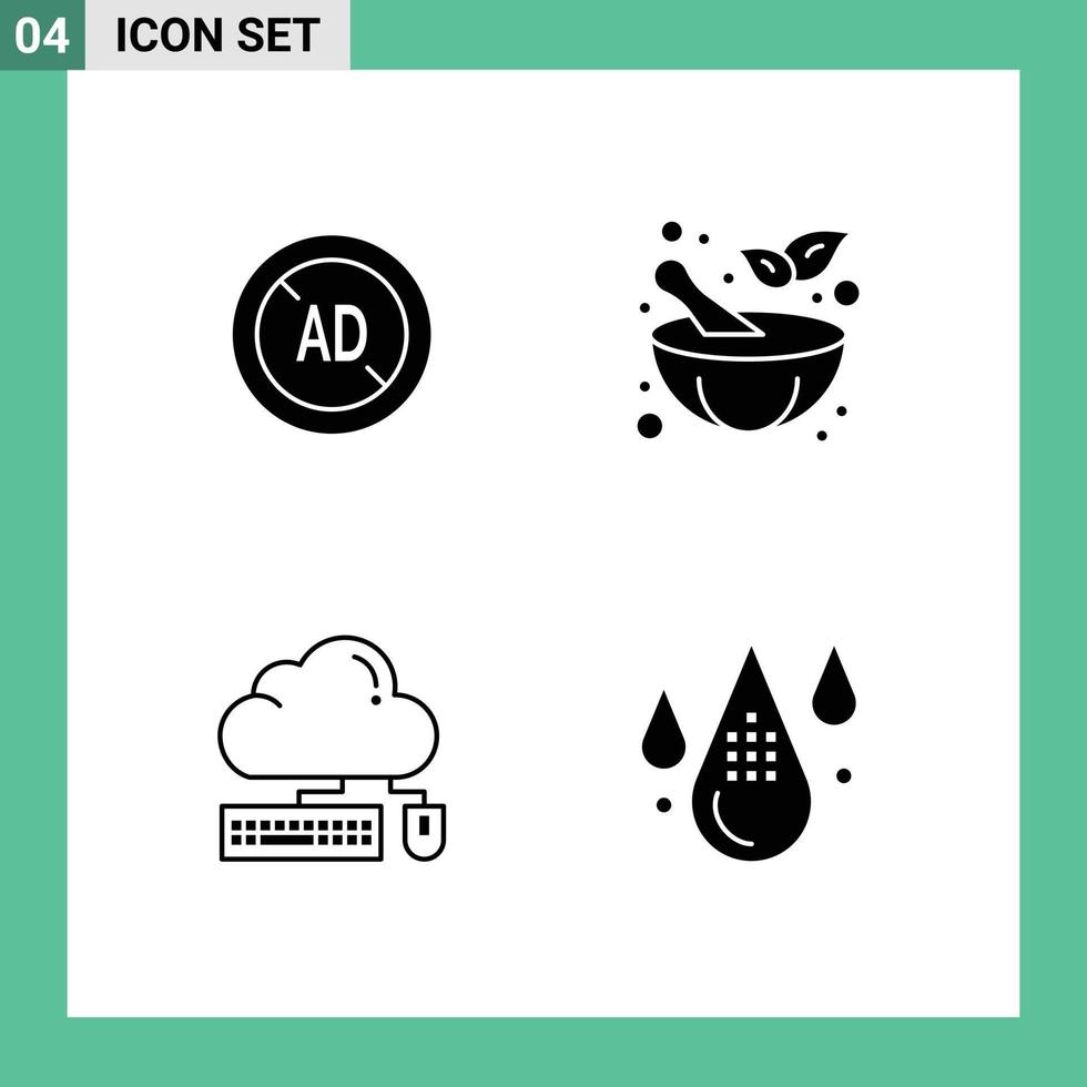 Universal Solid Glyphs Set for Web and Mobile Applications ad mouse digital pharmacy data Editable Vector Design Elements