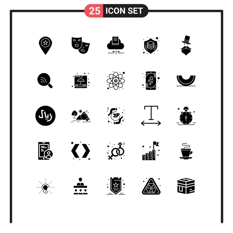 Set of 25 Modern UI Icons Symbols Signs for thinking graphic mardi gras design notebook Editable Vector Design Elements