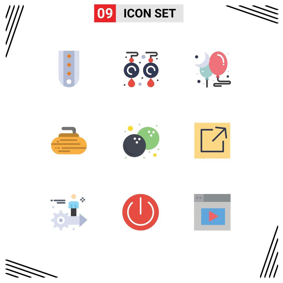 9 Creative Icons Modern Signs and Symbols of coconut equipment jewelry curling party Editable Vector Design Elements