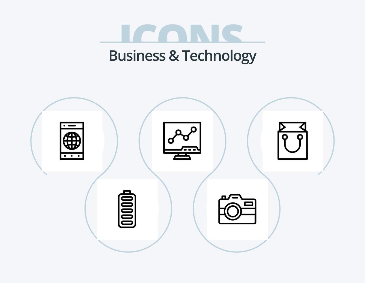 Business and Technology Line Icon Pack 5 Icon Design. bell. wireless. audio cable. mobile. bluetooth vector