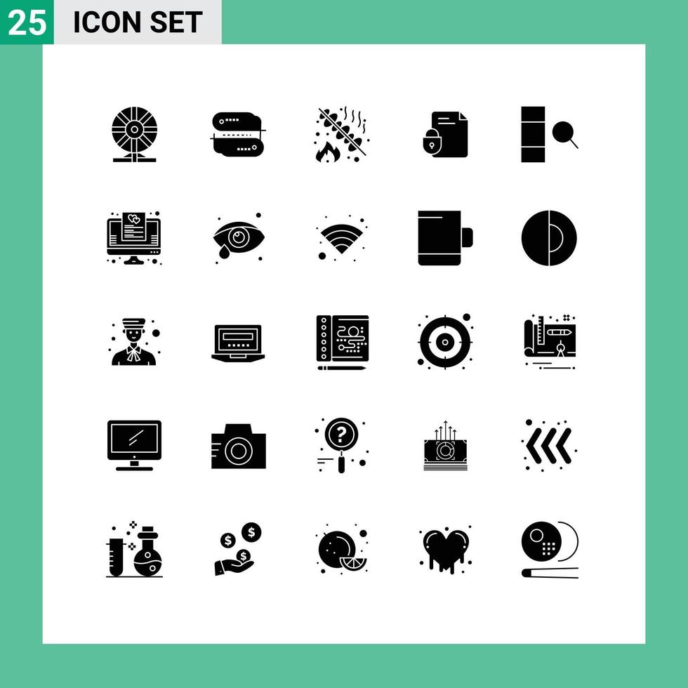 Stock Vector Icon Pack of 25 Line Signs and Symbols for internet lock payment document party Editable Vector Design Elements