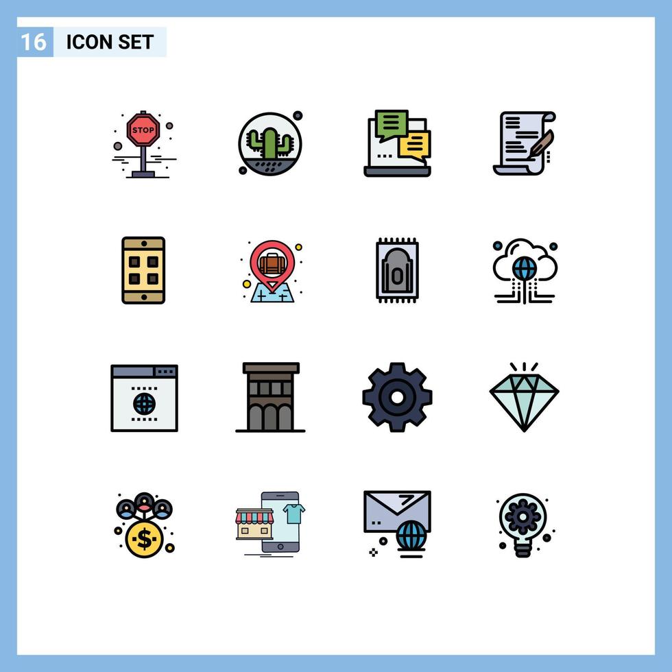 16 Creative Icons Modern Signs and Symbols of box mobile development document agreement Editable Creative Vector Design Elements