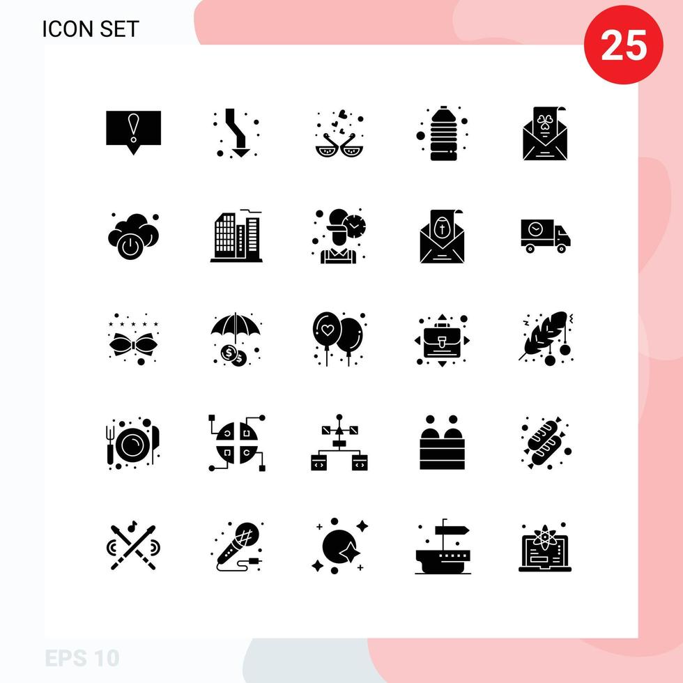 25 Universal Solid Glyphs Set for Web and Mobile Applications e match animal game kissing Editable Vector Design Elements