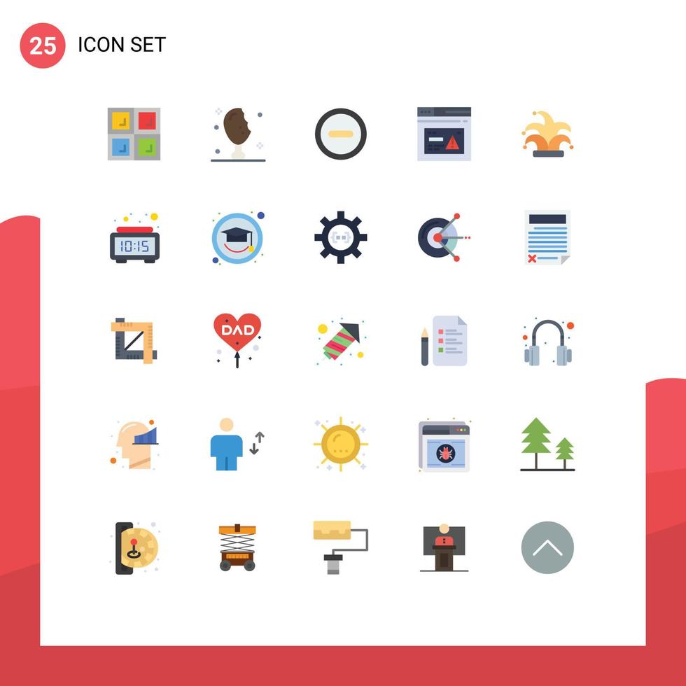 Set of 25 Modern UI Icons Symbols Signs for king best minus alert web Editable Vector Design Elements