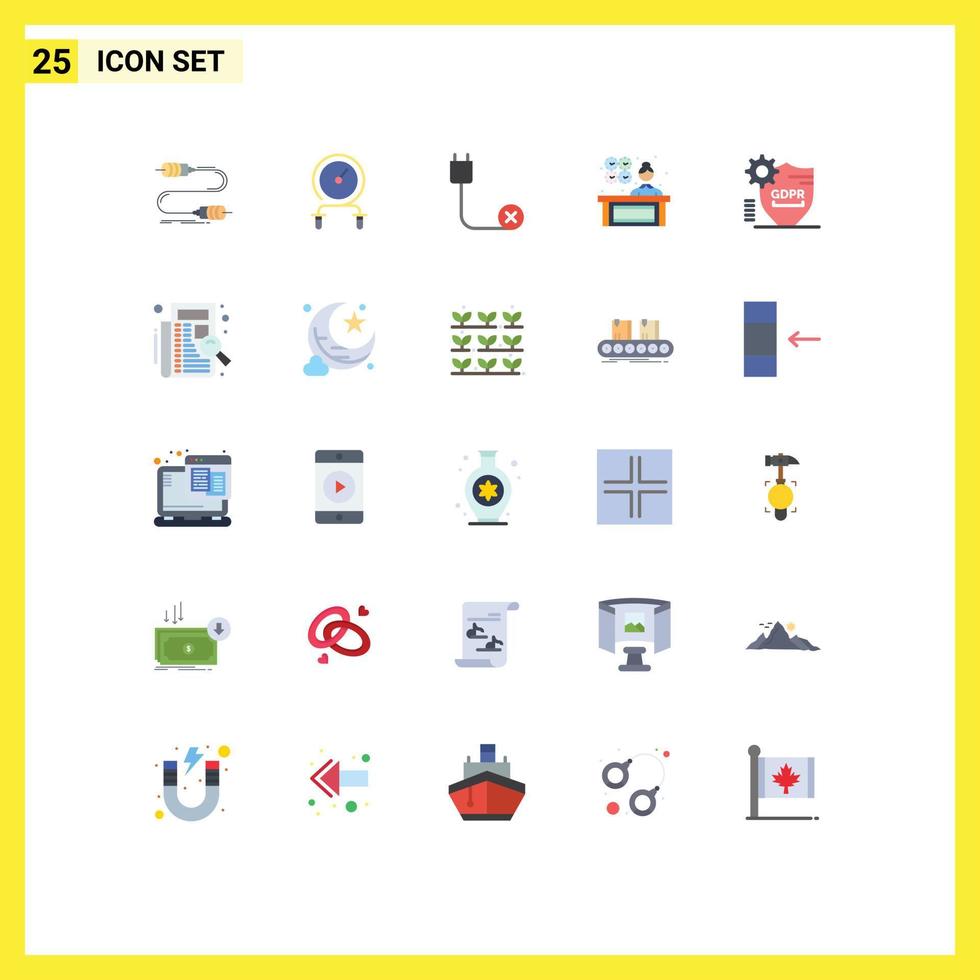 Pack of 25 creative Flat Colors of manager female manager intensity hardware devices Editable Vector Design Elements